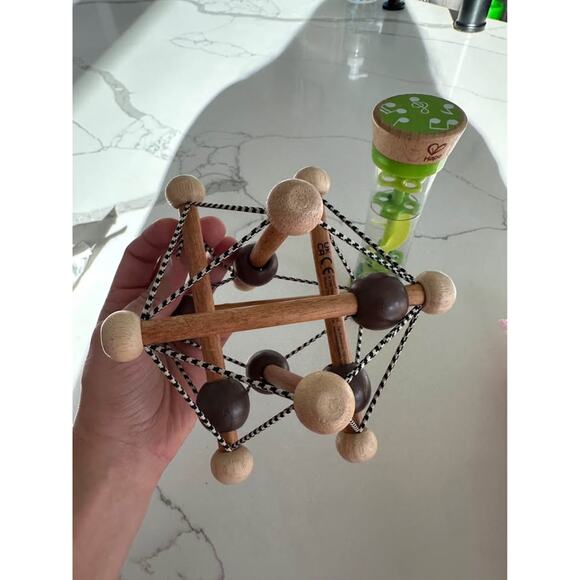 Manhattan Skwish Natural Wooden Baby Toy and Hape Beaded Raindrops - Picture 4 of 5